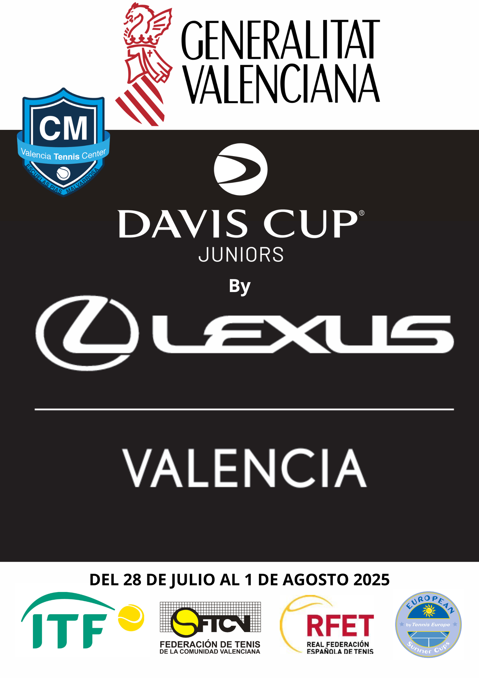 Cartel Summer Cup 2025 Copa Davis U16 Copa Davis Jr Valencia Tennis Center